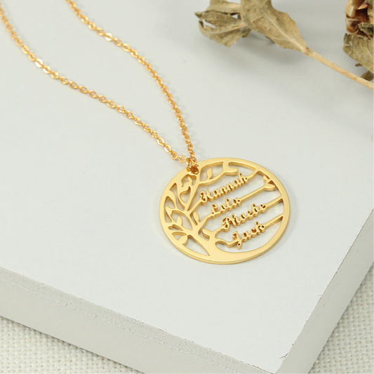 Tree of Life Custom Name Necklace, 925 Silver