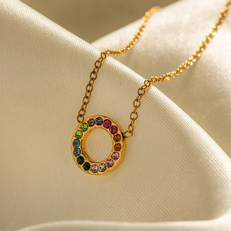 Ring of Light Necklace, 18k Gold