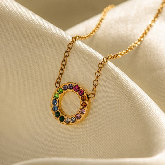 Ring of Light Necklace, 18k Gold