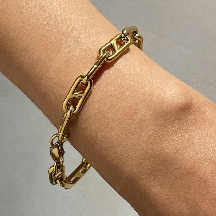 Thick Chain Bracelet, 18k Gold