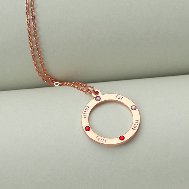 Ring Custom Name Necklace, 925 Silver